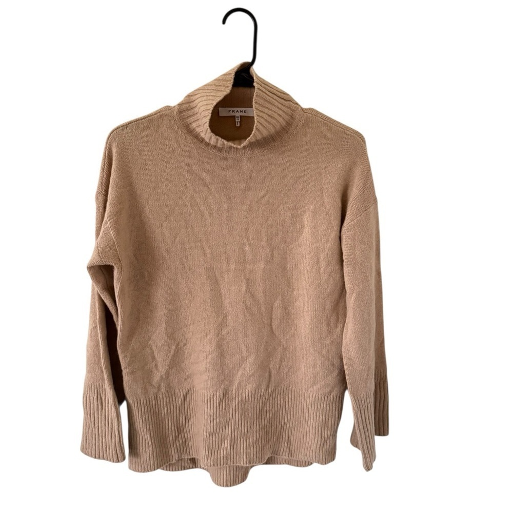 Frame Tan Cashmere Turtleneck Sweater - Picture 3 of 7